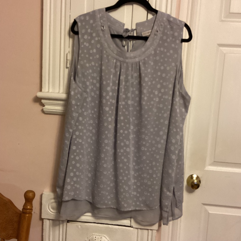 Roz & Ali Gray Blouse Elegant Top